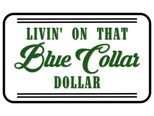 GREEN LIVIN’ ON THAT BLUE COLLAD DOLLAR PNG