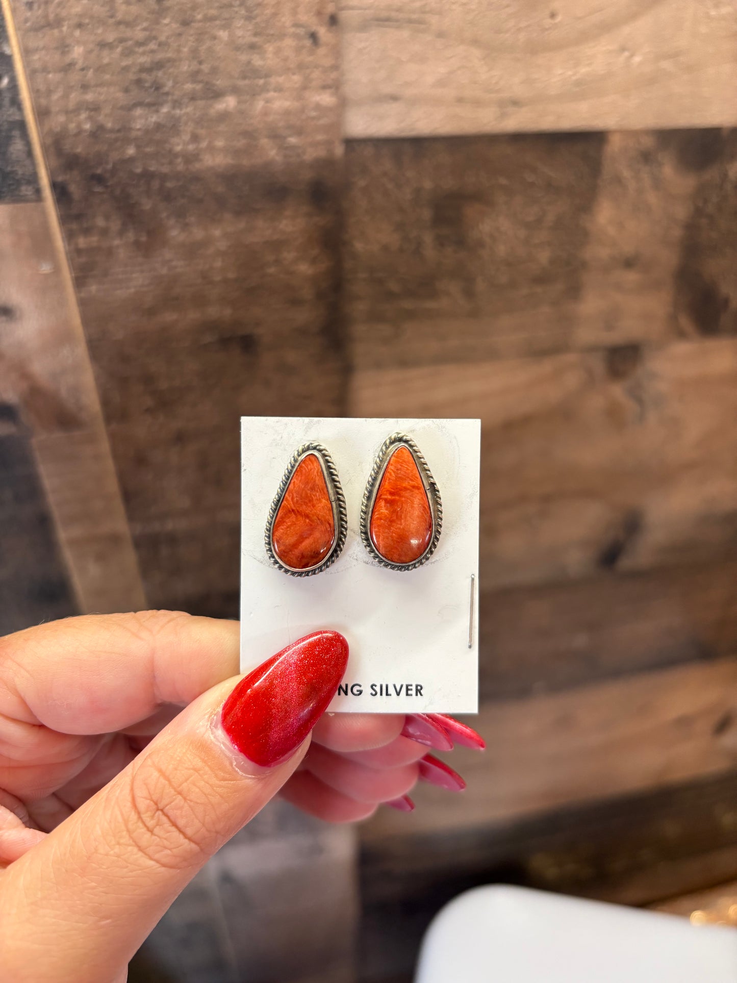 Red Spiny Earrings