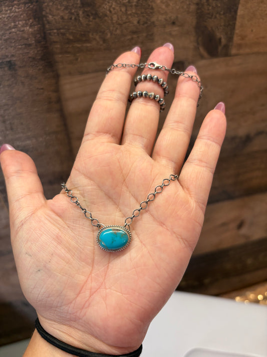 Turquoise Oval Necklace